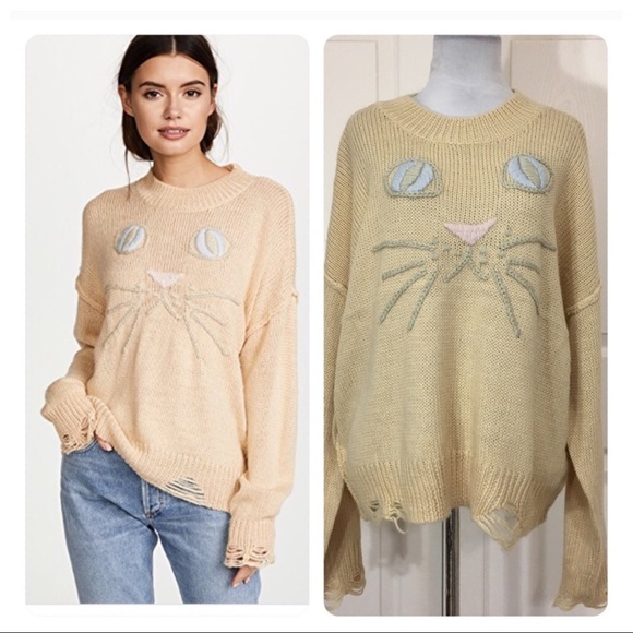 NWT! Rare! Wildfox Whiskers Sweater - Picture 1 of 7